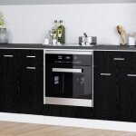 Meuble cuisinecharge 65 kgdesign modernearmoire de four - ch�ne noir 60 x 46 x 81. 5cm - bois ding�nierie ...