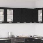 Meuble cuisinecharge 65 kgdesign muralmoderne - meuble mural en ch�ne noir 60 x 31 x 60cm fait en - bois ...