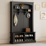 Meuble dentrée avec 3 crochets - becag - vestiaire dentrée avec banc et rangement pour chaussures - 120x40x190 ... Meuble dentrée avec 3 crochets - becag - vestiaire dentrée avec banc et rangement pour chaussures - 120x40x190 ...