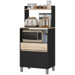 Meuble desserte de cuisine pour micro - ondes avec placard tiroir �tag�re sup�rieur 60 x 40 x 131 cm ...