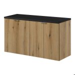 Meuble double vasque newport 100 x 60 x 40 cm effet chêne noir Meuble double vasque newport 100 x 60 x 40 cm effet chêne noir