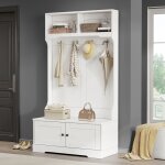 Meuble d?entre 1 meuble chaussures avec banc 4 crochets 2 compartiments rangement armoire moderne 101. ...