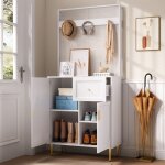 Meuble d?entre ? armoire compacte avec penderie et tagres pour couloir rangement chaussures inclus ...