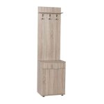 Meuble dentre banc de vestiaire en bois avec 1 porte et tiroir coloris chne - longueur 52 x profondeur ...