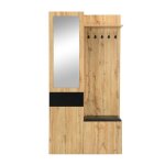 Meuble d entree ensemble penderie 5 pat�res miroir meuble chaussures armoire int�gr�e �tag�res tiroirs ...