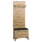 Meuble entr�e porte - manteau et banc � chaussures 2 portes liora bois