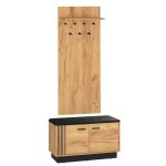 Meuble entr�e porte - manteau �tag�re et banc � chaussures 2 portes nilo bois
