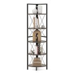 Meuble tagre dangle  5 niveaux costway bibliothque industrielle avec cadre en mtal pour salon bureau ...