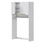 Meuble / étagère dessus wc de salle de bain 60cm avec 2 portes coloris blanc et cambrian Meuble / étagère dessus wc de salle de bain 60cm avec 2 portes coloris blanc et cambrian
