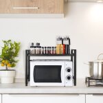 Meuble �tag�re support de four � micro - ondes support de rangement de comptoir multicouche noir 40 - ...