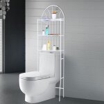 Meuble tagre de wc - tam - 3 niveaux - blanc laqu - mtal