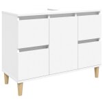 Meuble de salle de bain - helloshop26 - armoire de lavabo - bois ding�nierie - blanc - 80 x 33 x 60 cm ...