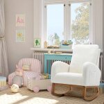 Meubles fauteuil  bascule rocking chair adulte fauteuil salon scandinave fauteuil  bascule salon chambre ...
