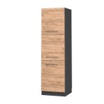 Meuble pour four fame - line 60cm chne de force dor anthracite vicco