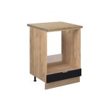 Meuble pour four fame - line 60cm pt chne noir ray chne de force dor vicco