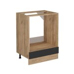 Meuble pour four r - line 60cm sans pt anthracite campagne ch�ne de force dor� vicco