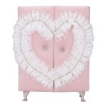 Meubles de garde - robe pour maison de poupe accessoire de dcoration mini armoire rose en peluche avec ...