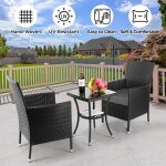 Meubles de jardin - salon de jardin ensemble 3 pi�ces - salon de balcon - fauteuil en rotin avec table ...