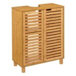 Meuble sous - lavabo en bambou - l 60 x p 28 x h 80 cm - cirila