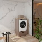 Meuble lave - linge avec tiroir bas taupe amara