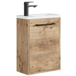 Meuble lave - mains florence 40 x 22 cm - ch�ne ch�taignier - meuble sous vasque avec fermeture douce ...