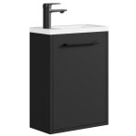 Meuble lave - mains florence 40 x 22 cm - noir mat - meuble sous vasque avec fermeture douce