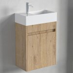 Meuble lave - mains lomazoo ibiza chêne clair - 40cm - lavabo blanc Meuble lave - mains lomazoo ibiza chêne clair - 40cm - lavabo blanc