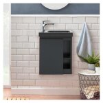 Meuble lave - mains noir vasque noire hampton