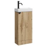 Meuble lave - mains orion 40 x 22 cm - chne clair - meuble lavabo avec vasque