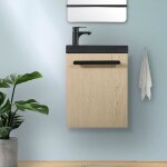 Meuble lave - mains nevada dcor chne vasque noire