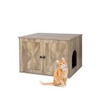 Meuble pour liti�re relaxdays s�parateur amovible entr�e lat�rale cache la liti�re hxlxp 50x80x53 cm ...