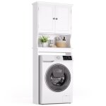 Meuble machine à laver - bealife rangement salle de bain pour wc - 2 portes - 1 Étagère ouvert - Étagère ... Meuble machine à laver - bealife rangement salle de bain pour wc - 2 portes - 1 Étagère ouvert - Étagère ...
