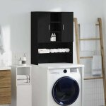 Meuble pour machine � laver ch�ne noir 705x255x90 cm