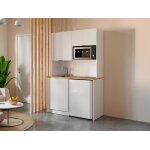 Meuble multifonction kitchenette et buanderie - avec plan de travail 120 cm - blanc et naturel - carmeo ... Meuble multifonction kitchenette et buanderie - avec plan de travail 120 cm - blanc et naturel - carmeo ...