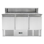 Meuble � pizza r�frig�r� - 3 portes - 8 bacs gn 1 / 6