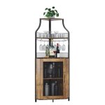 Meuble range bouteilles - promiracal - 50 bouteilles - bois massif - style industriel - marron