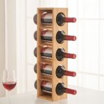 Meuble range bouteille en bois - rangement des bouteilles de vin - gain de place - 5 compartiments - ...