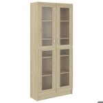 Meuble de rangement / biblioth�que contemporain armoire vitrine ch�ne sonoma 825x305x1855 cm bois ing�nierie?2 ...