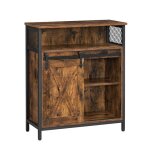Meuble de rangement - helloshop26 - buffet bas - 70 x 30 x 80 cm - style industriel - porte coulissante ...