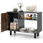 Meuble de rangement pour chien costway hauteur rglable 2 bols amovibles de 12 l en acier inoxydable ...