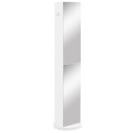 Meuble de rangement meuble colonne de salle de bain style contemporain pivotant avec miroir 6 �tag�res ...