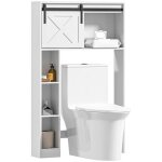 Meuble de rangement au - dessus des toilettes - homcom - meuble tagre dessus wc - blanc
