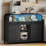 Meuble de rangement avec éclairage led buffet cuisine avec rangée de prises 2 portes coulissantes séparations ... Meuble de rangement avec éclairage led buffet cuisine avec rangée de prises 2 portes coulissantes séparations ...