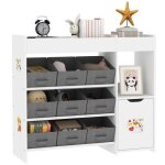 Meuble rangement enfant tagre de rangement pour jouets enfants aiyaplay avec 9 tiroirs en tissu et ...
