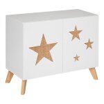 Meuble de rangement enfant toile 79cm blanc