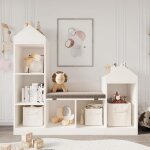 Meuble de rangement avec espace de rangement spacieux biblioth�que pour enfant � jouets - livres 121x30x108cm( ...
