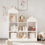 Meuble de rangement avec espace de rangement spacieux bibliothque pour enfant  jouets - livres 90x30x108cm(b ...