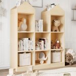 Meuble de rangement avec espace de rangement spacieux bibliothque pour enfant  jouets - livres 90x30x108cm(b ...