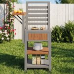 Meuble de rangement ext�rieur 74 x 54 x 149 avec rangement ext�rieur 2 �tag�res - plan de travail inox ...