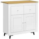 Meuble de rangement - homcom - buffet avec placard  portes et 2 tiroirs - pour salon salle  manger ...